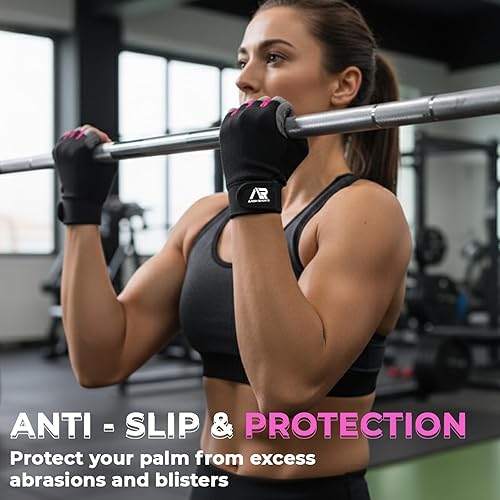 Miniatura 5 de Guantes de gimnasio transpirables para hombres y mujeres – Guantes de entrenamiento ligeros, antideslizantes con protección completa de la palma,