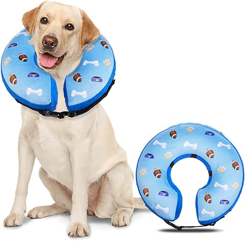 Collar inflable de cono para perro alternativo después de la cirugía, collar de dona para el cuello de mascota, cono de recuperación suave para