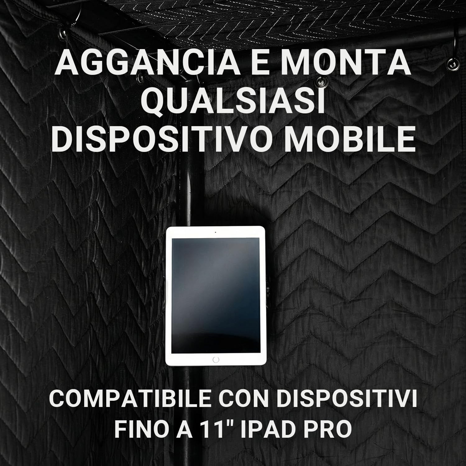 Snap Studio Vocal Booth - Cabina audio da studio consigliata per la registrazione di voci asciutte, senza eco - Riduzione del riverbero dell'80% e isolamento a 360° - Clipmount, luci, borsa da viaggio