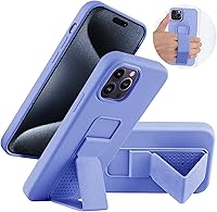Vista 45 de Funda de silicona con soporte de LAUDTEC compatible con iPhone 7/8/SE, soporte de metal con soporte de pie vertical y horizontal, cubierta flexible