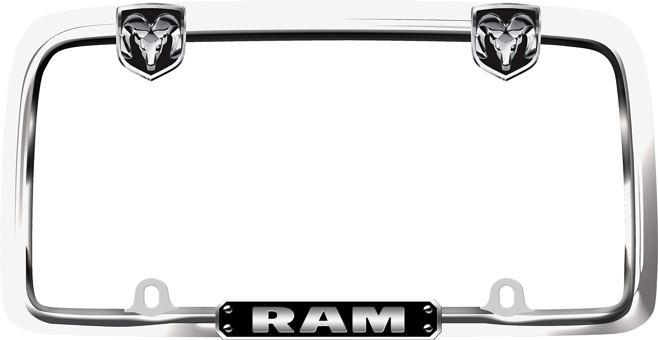 Cruiser Accessories 11135 RAM License Plate Frame, Chrome/Black