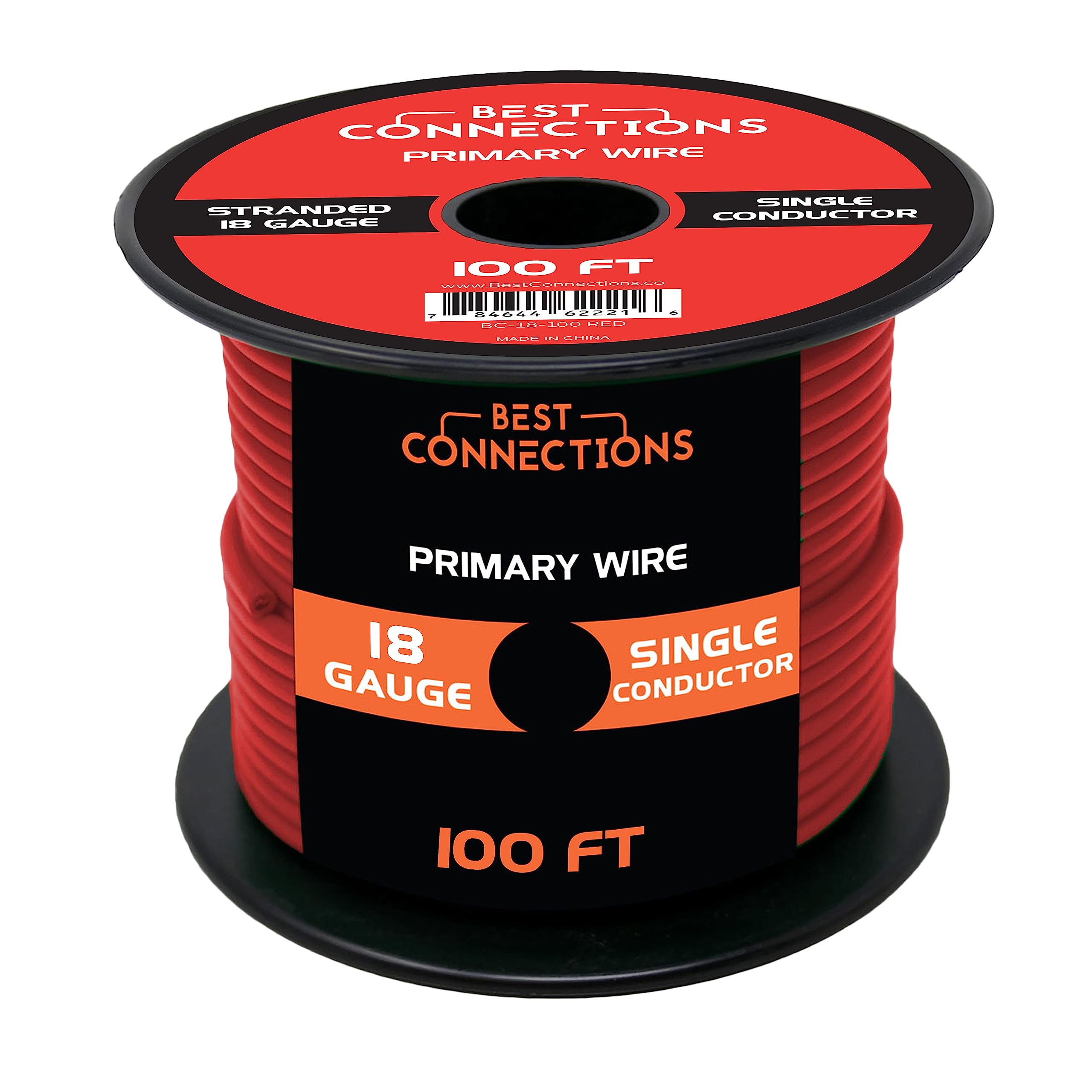 BEST CONNECTIONS Automotive Primary Wire - 100ft (Various Color Options) | Ideal for Trailer, Speaker, and Lighting Circuits | Durable Primary/Remote,