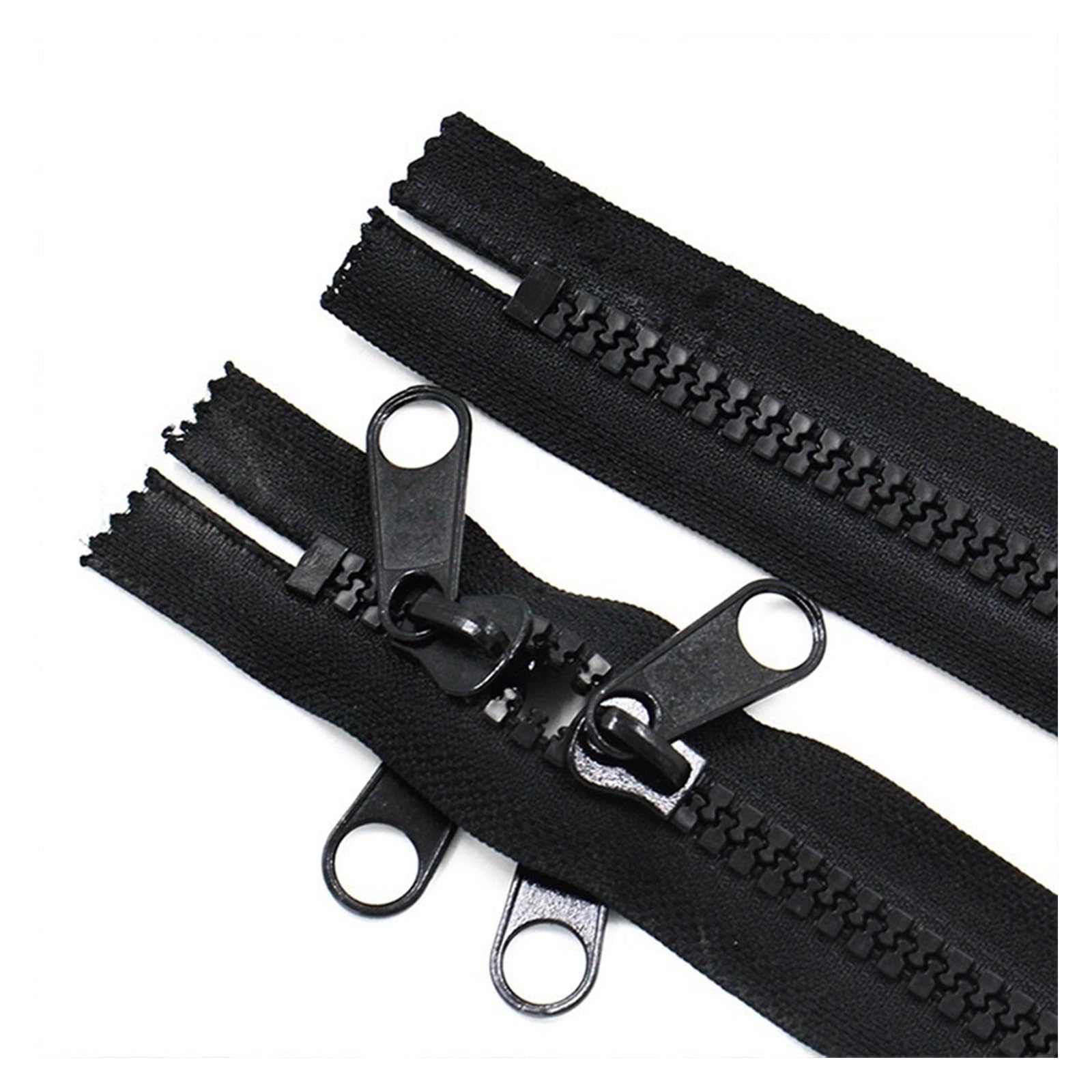 Cremalleras de nylon， Cremalleras for coser,Cremallera de metal,Cremallera deslizante bidireccional Cremallera de 1 pieza for coser Cremalleras bidireccionales de 100-600 cm(Black,600cm(6Meters))