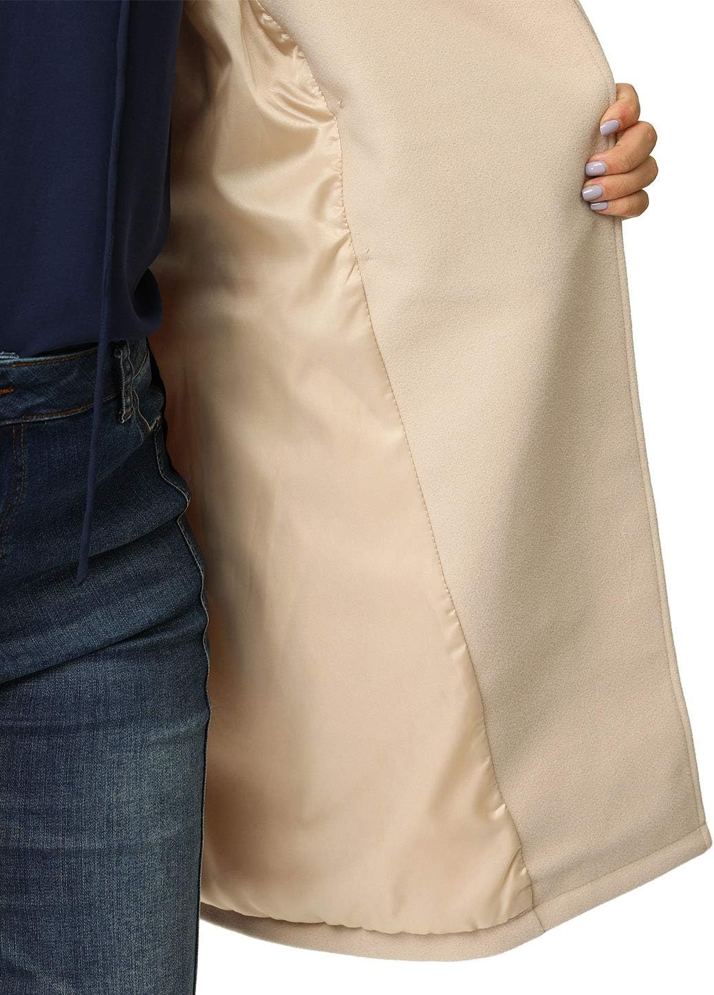 Agnes Orinda Women's Plus Size Coat A-Line Peter Pan Collar Double Breasted Fall Winter Peacoat - Image 6