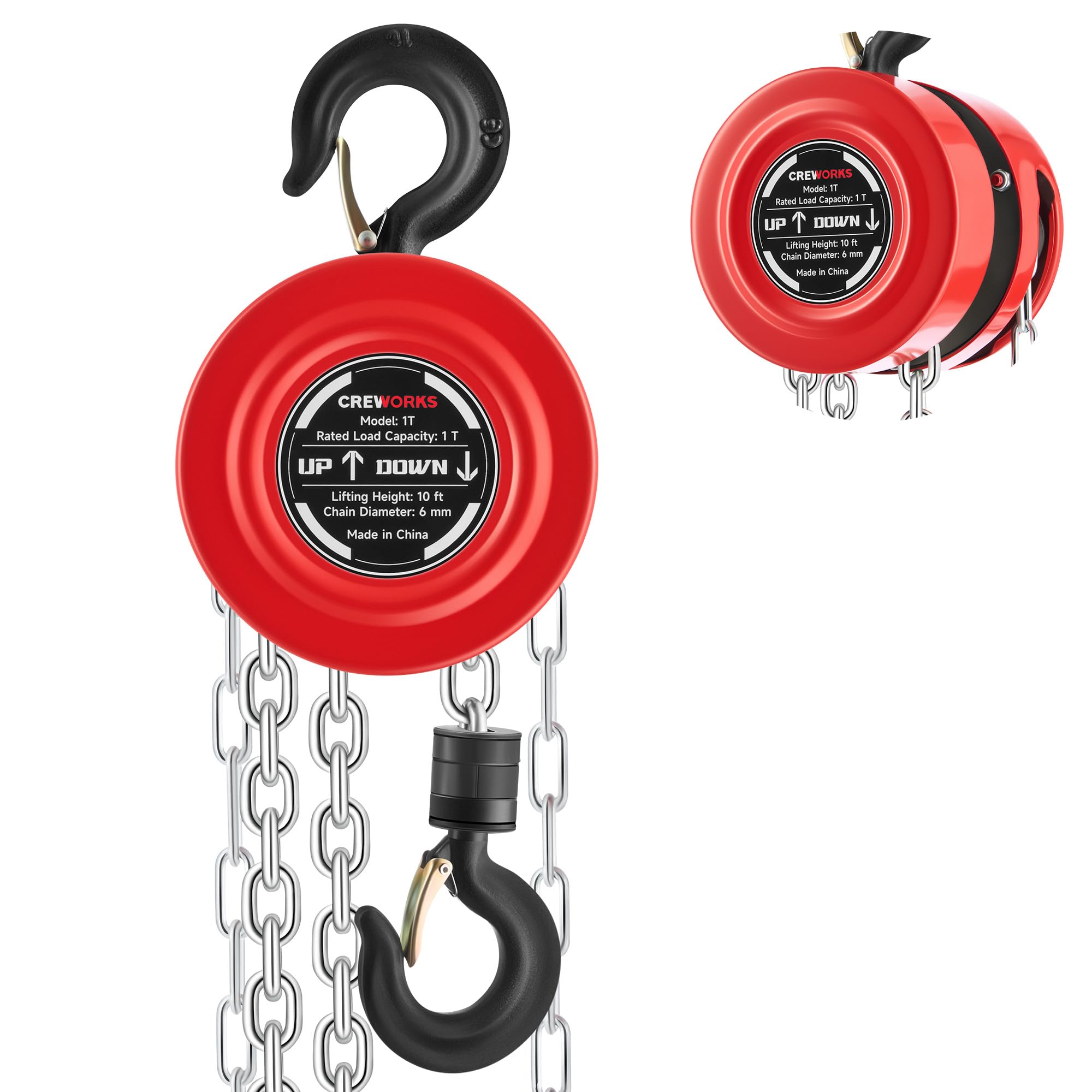 CREWORKS 1 Ton Hand Chain Hoist - Heavy Duty Lifting -9 CREWORKS 1 Ton Hand Chain Hoist - Heavy Duty Lifting -9