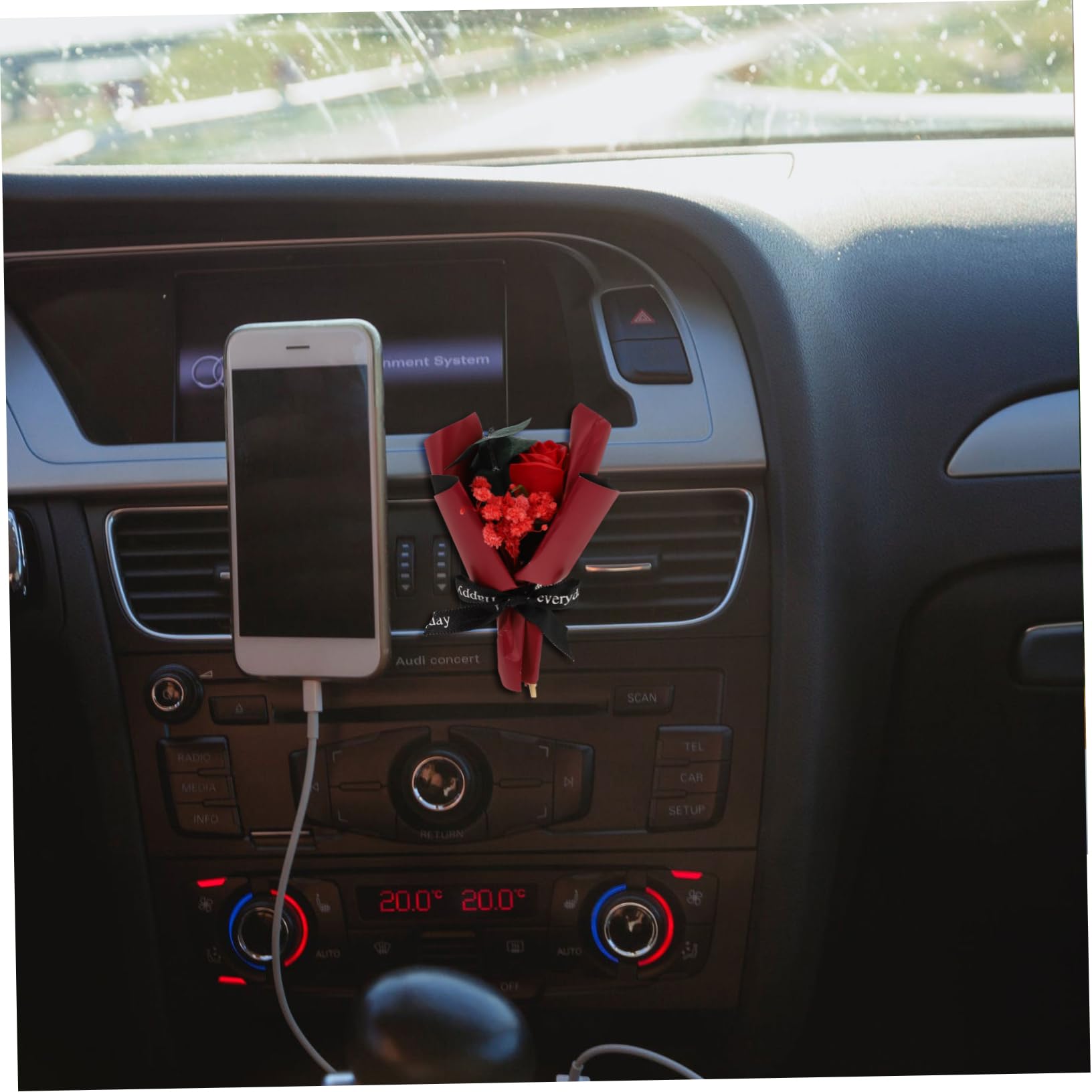SOLUSTRE 3pezzi Clip Diffusore Aromatico Per Auto Con Fiore Immortale Decorazione Per Ventilazione Fragranza Durevole e Design Adorabile Per Interni Auto e Casa