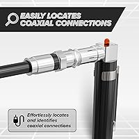 Vista 2 de Probador de continuidad de bolsillo coaxial (coaxial) (trazador) con tóner de voltaje (sonido) y paquete de conectores de barril, para prueba