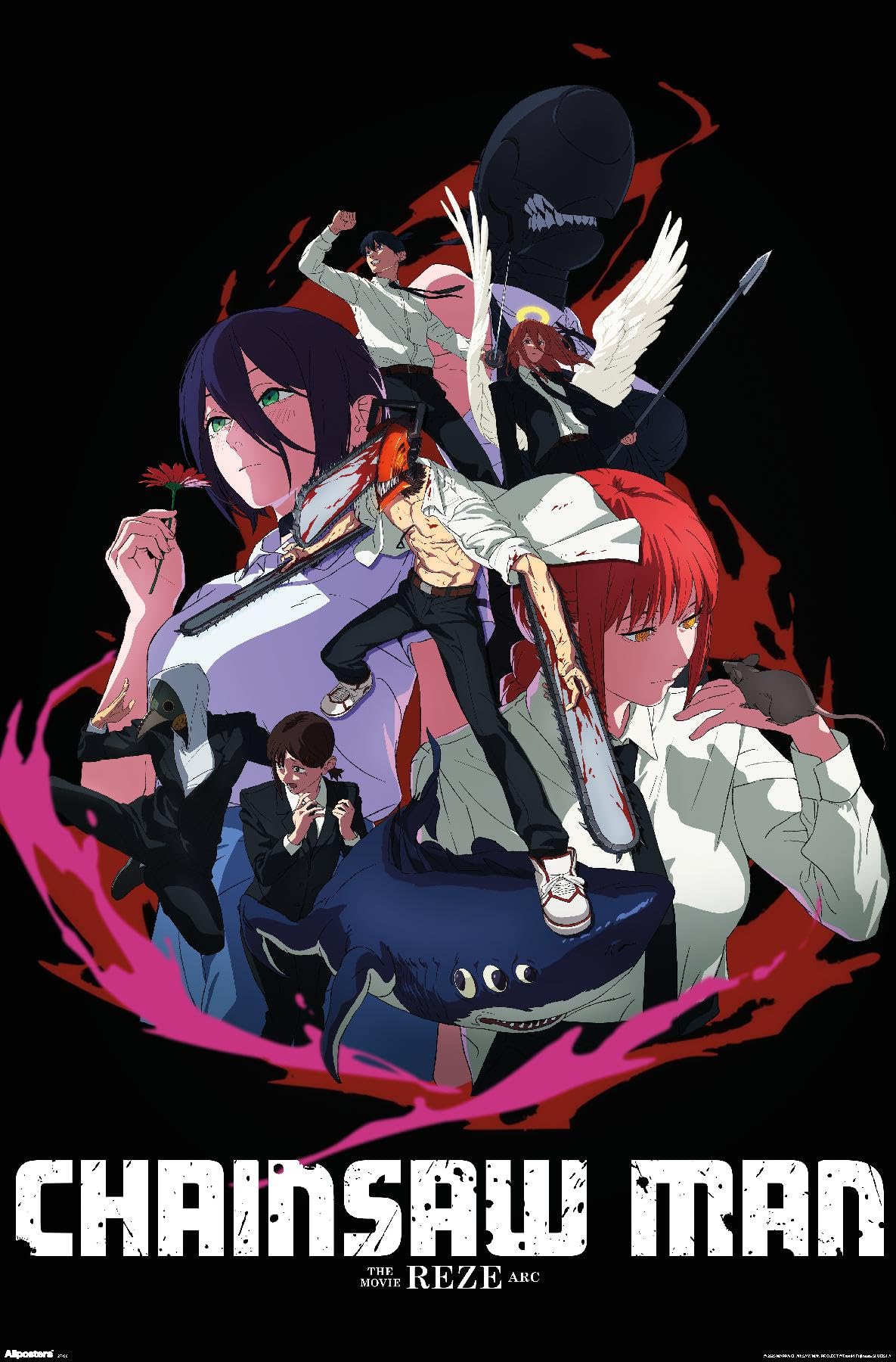 Chainsaw Man - The Movie: Reze Arc (2025) - Teaser One Sheet Wall Poster, 34L" x 22.4W", Unframed Version