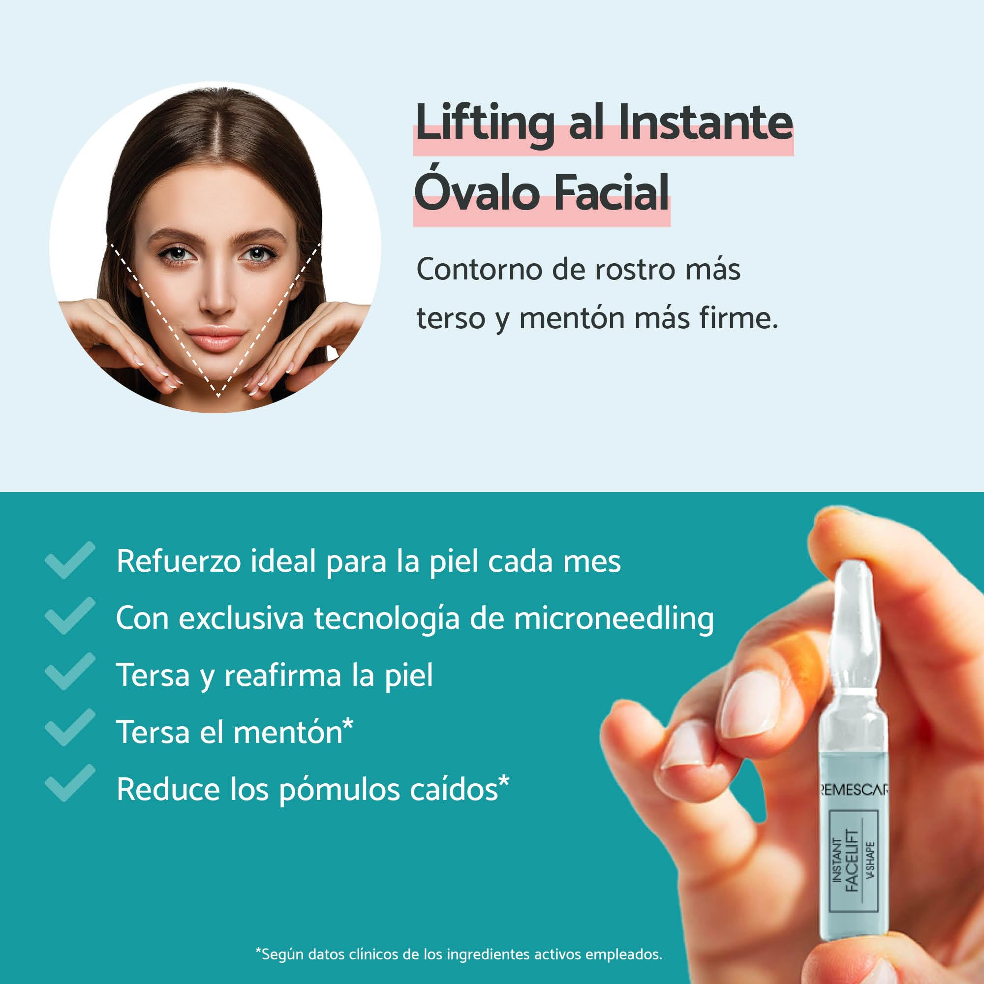 Remescar Sérum Estiramiento Facial Instantáneo 5 Ampollas - Reducción de Arrugas y Flacidez - Reafirma y Contornea la Cara - Resultados Rápidos - Refuerza el Colágeno Facial y Rejuvenece la Piel - 2