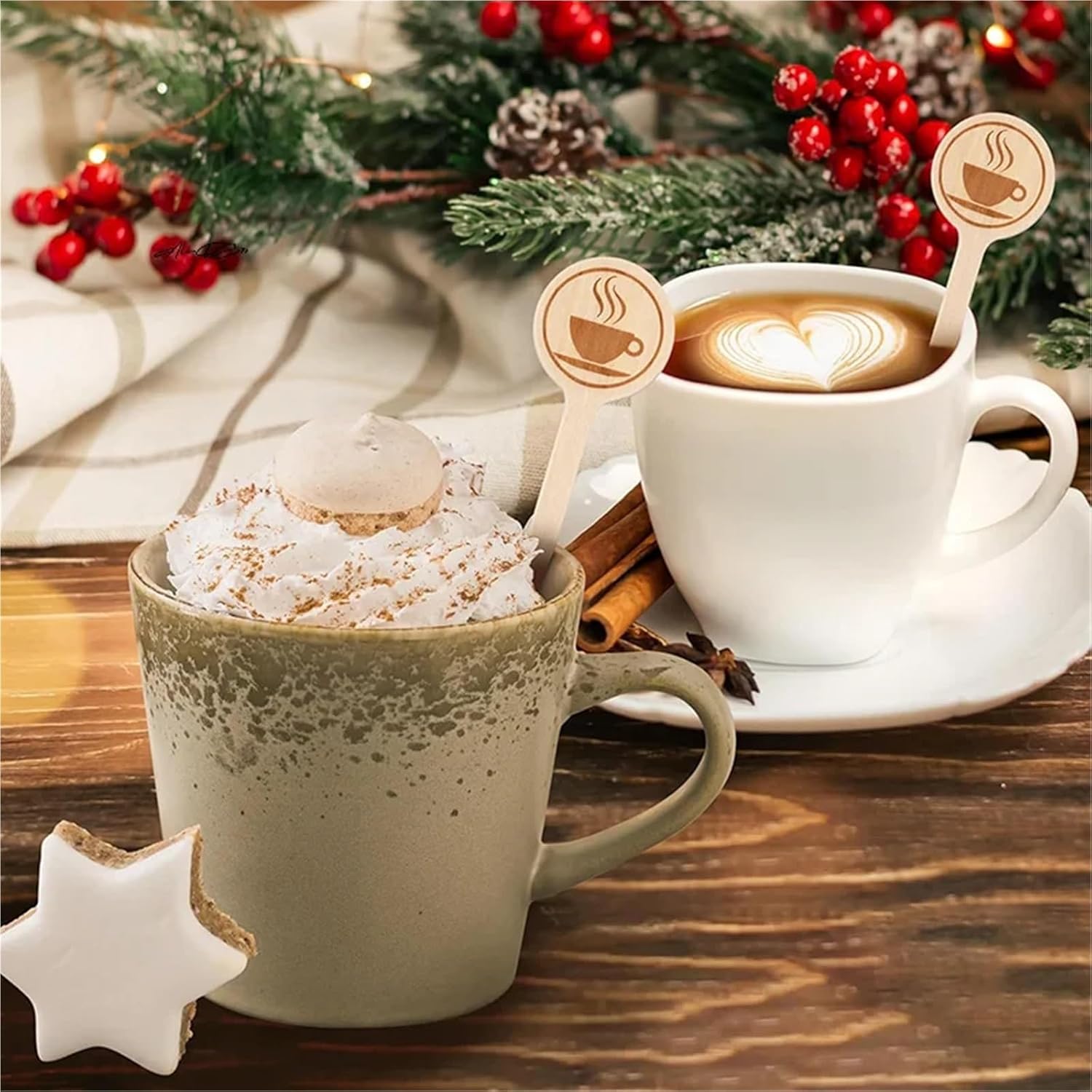 Coffee Stirrers 300pcs Wooden Coffee 5.9-Inch Disposable Stir Sticks With Round Ends For Cocktails Milk Tea