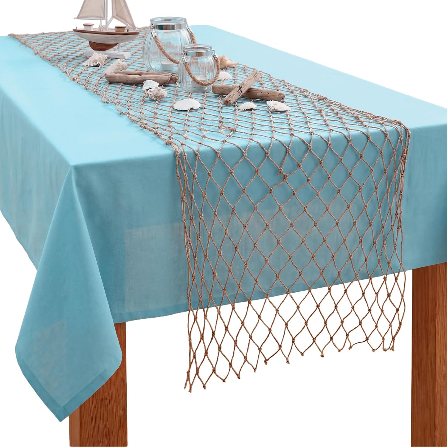 Amazon.com: SATINIOR 1 Pcs Fish Net Party Decorations Fishing Net Table ...