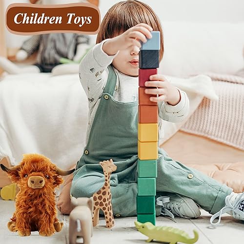 Miniatura 5 de Animales de peluche, vacas de las tierras altas, muñecos esponjosos, juguetes de esqueleto, almohadas de figuras de regalos de cumpleaños para