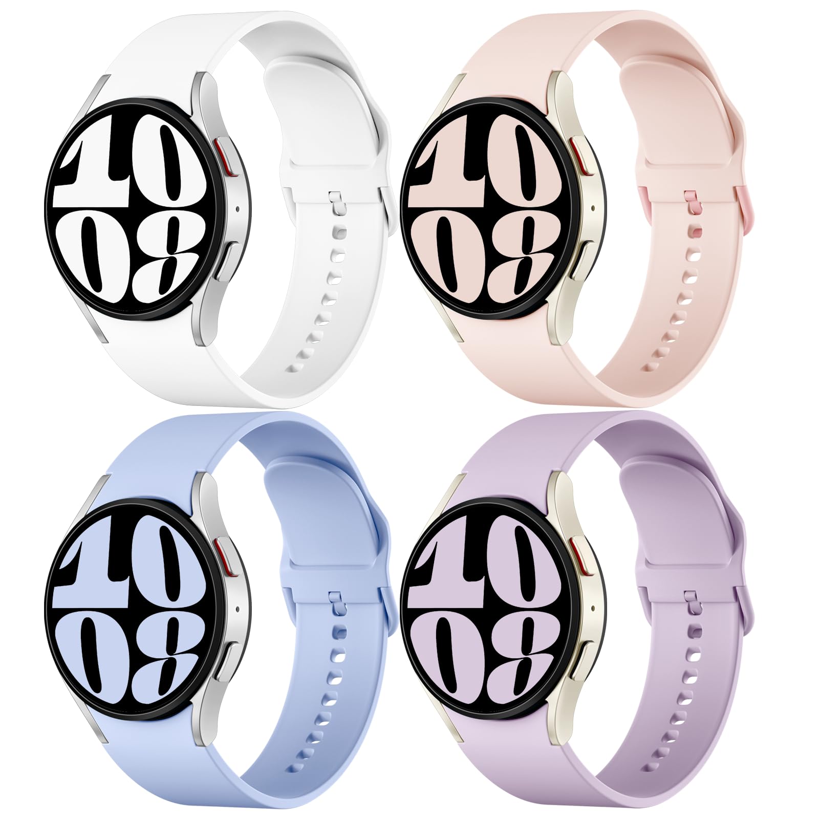 EasunyStrap Compatible with Samsung Galaxy Watch 7 6 5 4 FE Strap 40mm 44mm, No Gap Silicone Bands for Galaxy Watch 5 Pro Strap/Galaxy Watch 6 4 Classic 47mm 43mm 46mm 42mm Strap for Women Men