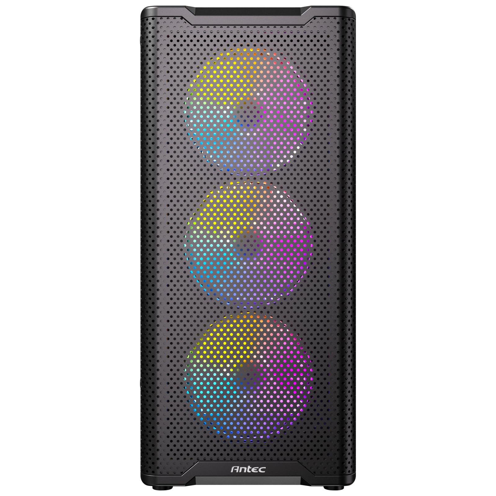 ANTEC VX-310 ARGB Gaming PC Gehäuse – ATX/Micro-ATX/ITX Mid Tower mit Tempered Glass und ARGB Lüftern, Schwarz