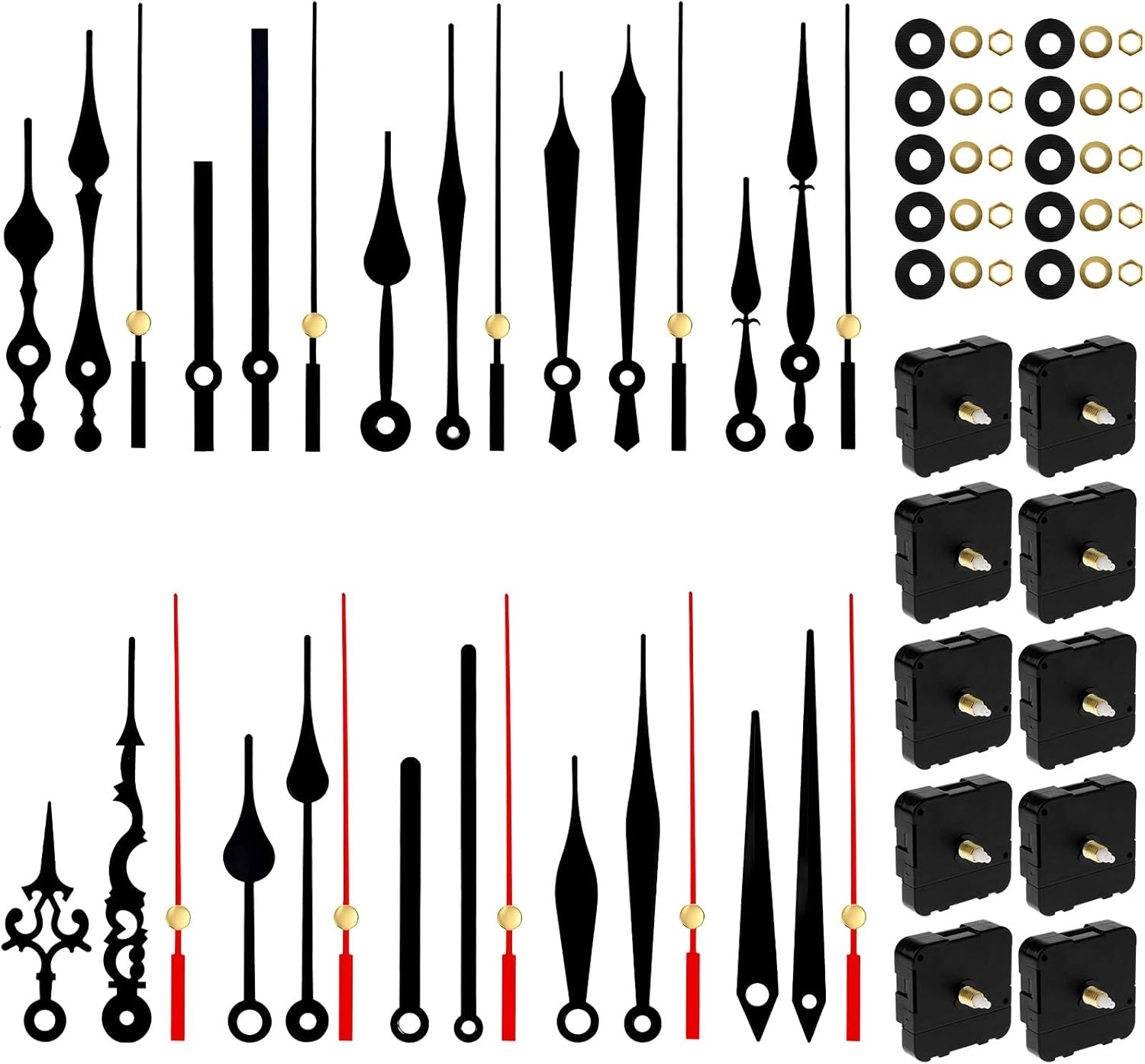 Silent Clock Movement Kit, Quartz Clock Mechanism Kit, 10 Sets
