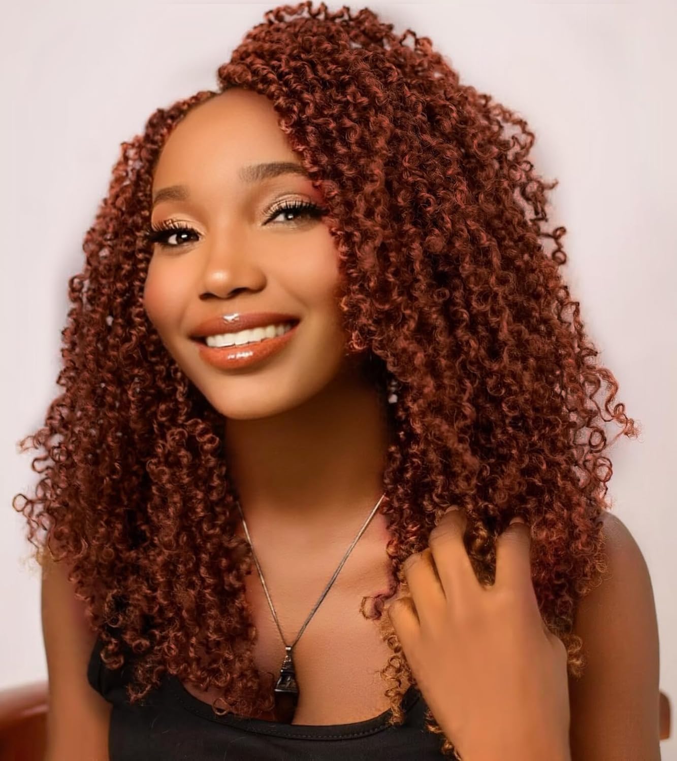10 Packs Yanky Twist Crochet Hair 12 Inch Pre-twisted Natural Black Kinky Mini Spring Small Curly Senegalese Twist Braids Yankee (350#(Ginger Red)
