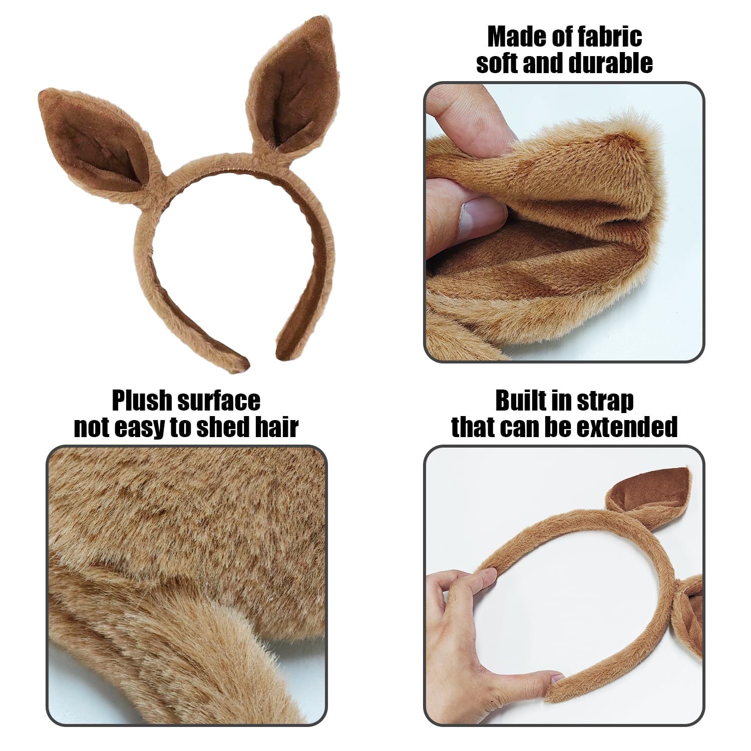 2 Pieces Of Animal Ear Headbands, Cute Plush Headbands, Cartoon Ear Headbands, Women’S Hairbands, Creative Plush Headbands - Image 3