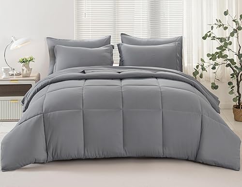 Miniatura 1 de GOHOME Juego de edredón Queen de 7 piezas, juego de edredón de microfibra ultrasuave con edredón ligero acolchado suave para todas las estaciones,