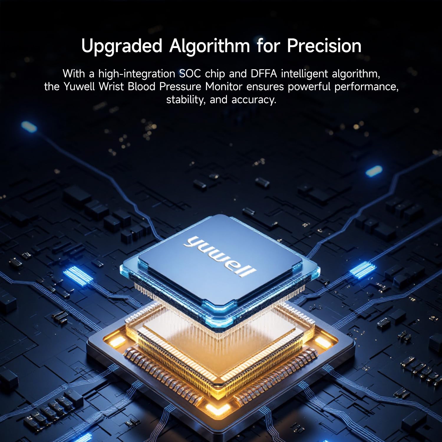 yuwell Rechargeable Wrist Blood Pressure Monitors for Home Use, Large Wrist Cuff with Irregular Heartbeat, with Bluetooth Wireless Technology to Healthcare+ App for Unlimited Free Measurements