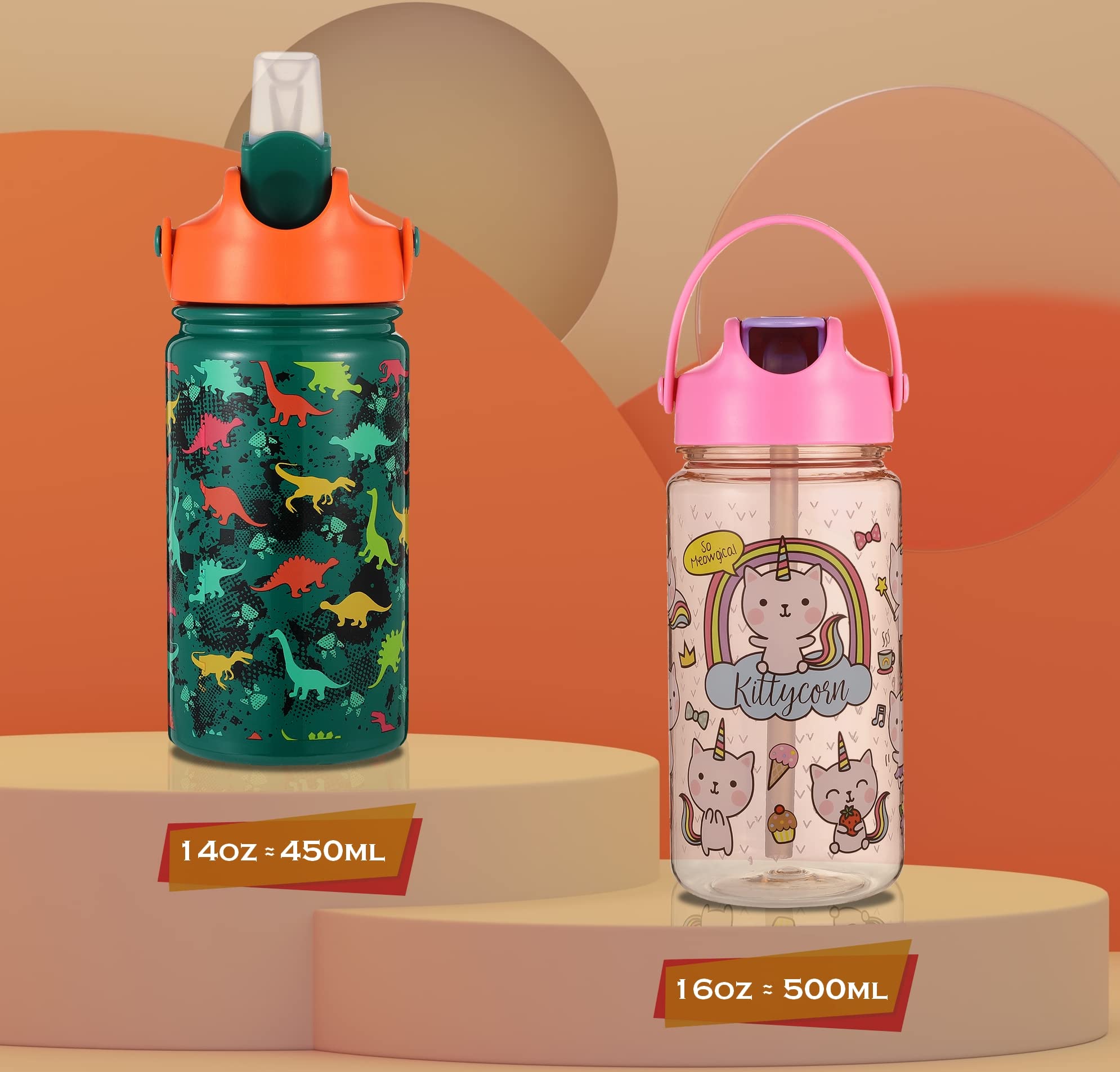 2 Pezzi Borraccia Bambini con Cannuccia senza BPA Bottiglia Acqua Termica  Acciaio Inox e Tritan Antigoccia 450 500 ml per Scuola Viaggio Asilo e  Sport (Colore 2) : : Cancelleria e prodotti per ufficio