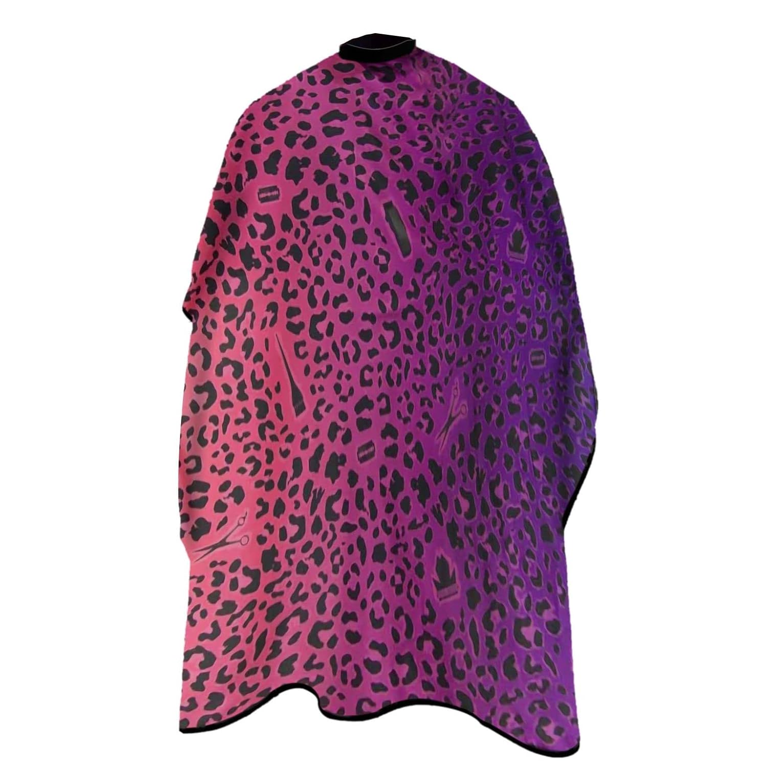 Hair Stylist Cape Unisex Barber Capes Professional, Water Proof, Metal Snap Button Closures Leopard King Midas Cape (Purple/Pink)