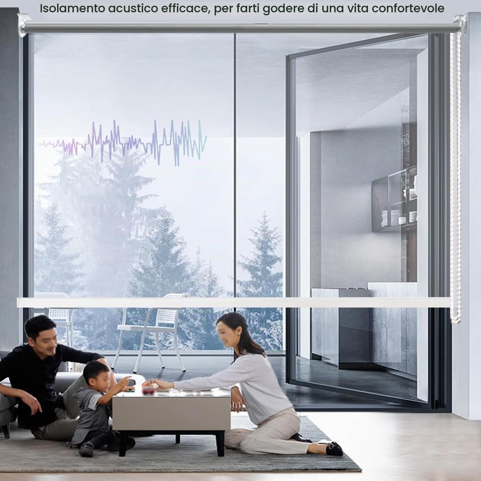 Tenda a Rullo PVC Trasparente Impermeabile,Tende Avvolgibili con Isolamento Termico Protezione UV,Tenda Antipioggia,per Ufficio,Balcone,Terrazza,Facili da Sollevare (W160xH200cm/W63 xH79)