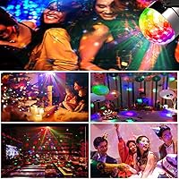 Vista 5 de Mini luces de escenario de DJ para discoteca, bola de discoteca, luces LED de 7 colores, proyector de efectos para karaoke, equipo para iluminación