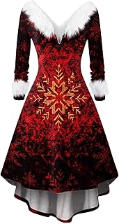 Vestidos para Navidad Fiesta Mujer Elegantes V-Neck Sexy Fashion Christmas Dresses Vestido Talla Grande Manga Larga For Formal and Special Occasions