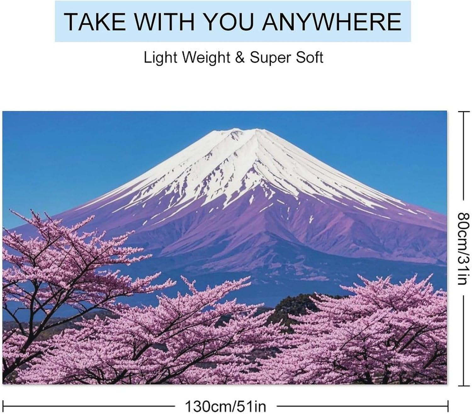 Microfiber Purple Mount Fuji Beach Towel Extra Large 51x31 Inch Sandproof Thin Bath Towels Absorbent Fast Drying Travel Towel for Swim Pool Yoga Gym Camping Vacation Accessories image 2