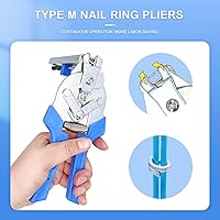 Vista 6 de Alicates de anillo de uñas tipo M para esgrima con 2400 clips M, kit de alicates de anillo de cerdo, herramienta de mano de reparación de tapicería