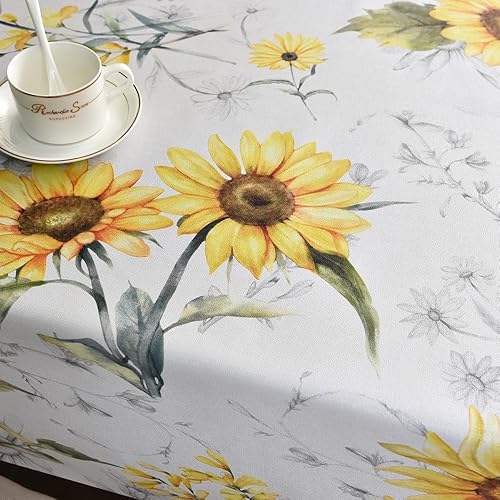 Vista 63 de Zobesta Mantel de vinilo beige para mesas rectangulares de 102 x 55 pulgadas, mantel de plástico de PVC, impermeable, mantel rectangular de vinilo