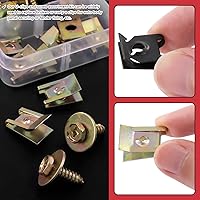 Vista 5 de Hilitchi Kit surtido de tuercas y tornillos en U para automóvil, incluye 4 tamaños de clips de tuerca en U, clips tipo U, clips de fijación