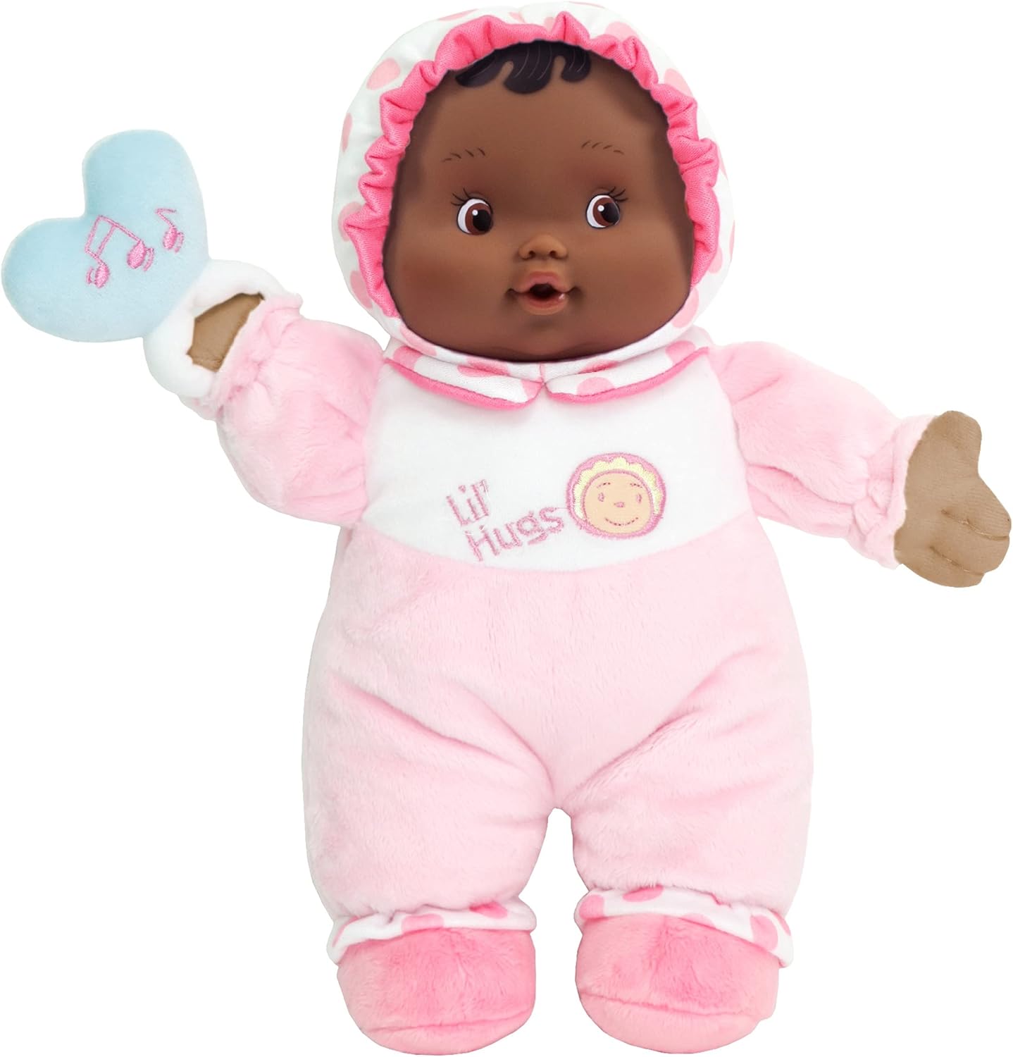 JC Toys Lil’ Hugs Hispanic Pink Soft Body - Your First Baby Doll – Designed by Berenguer – Ages 0+