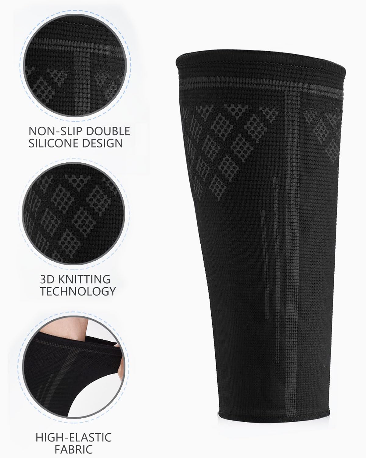 Manchettes De Bras 1 Paire de Protège-Bras de Volley-Ball Manchon de Compression Bras Manchons Volleyball Manchettes De Course Protection d'avant Bras, Repose-Poignet de Sport, Noir