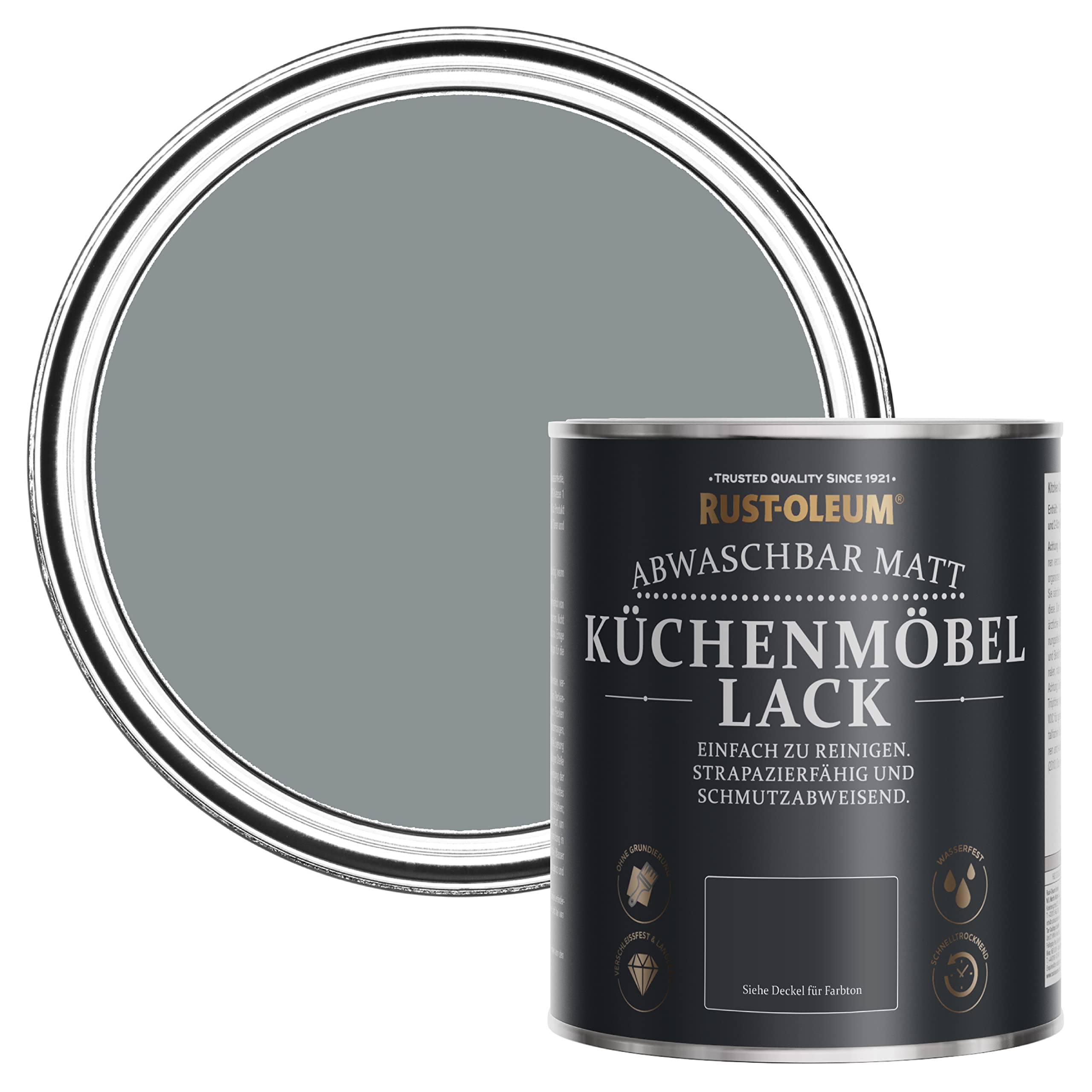 Rust-Oleum abwaschbare Küchenschrankfarbe in dunkelgrau mit Matt Finish - Blaugrau 750ML