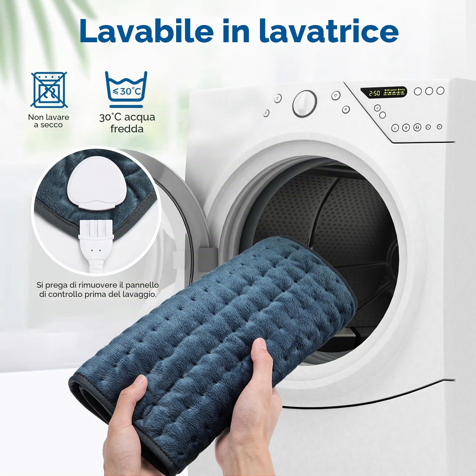 Mowend Termoforo, Termoforo Elettrico con 6 Impostazioni di Calore e Spegnimento Automatico, Riscaldamento Rapido e Lavabile in Lavatrice,30x60cm,Regalo per moglie, mamma, papà, nonna
