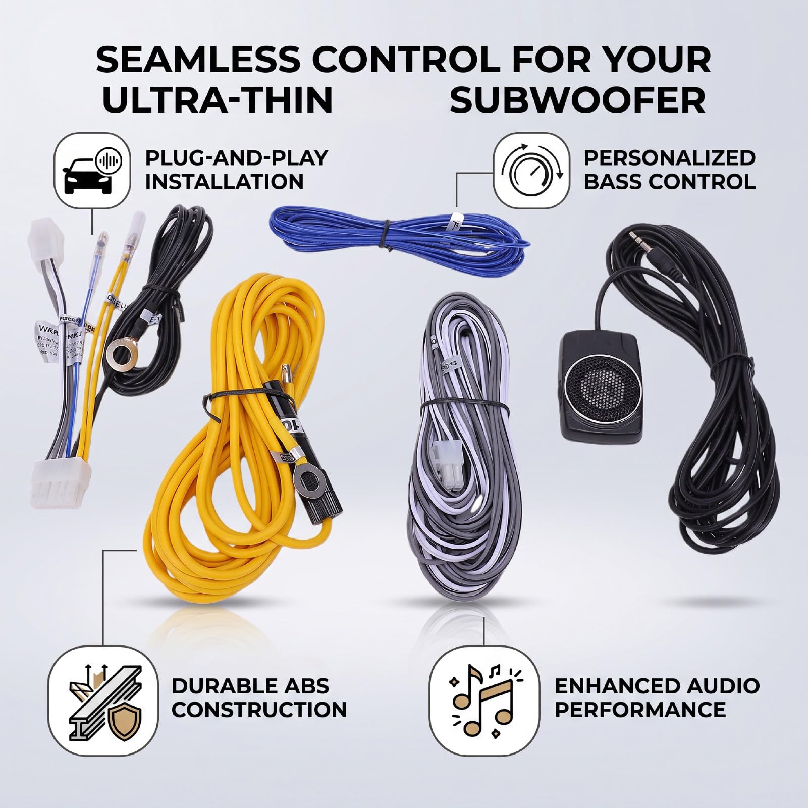 Kabel Sterujący Głośnikiem Subwoofera do MBQ 80RL 10E 80E | Regulacja Basu, Okablowanie Typu Plug & Play, dla 10F 10DA AW108 AW800
