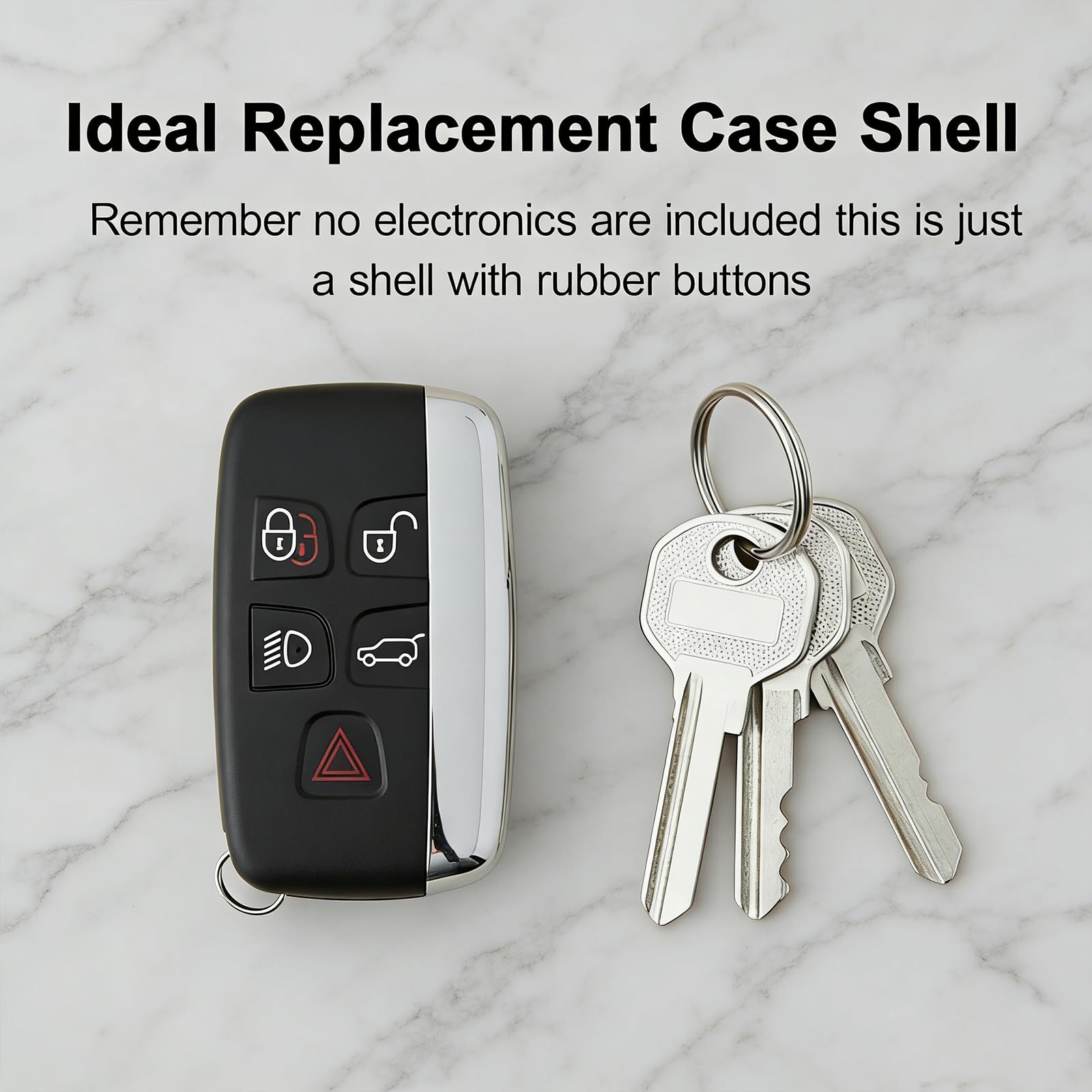 YANAJIAJIA 5 Buttons Remote Key Fob Case Compatible with Range Rover Key Cover – Replacement Shell Case Compatible with Range Rover Evoque Key Cover, Discovery 4 Freelander Jaguar XE XJ XJL XF — view 5
