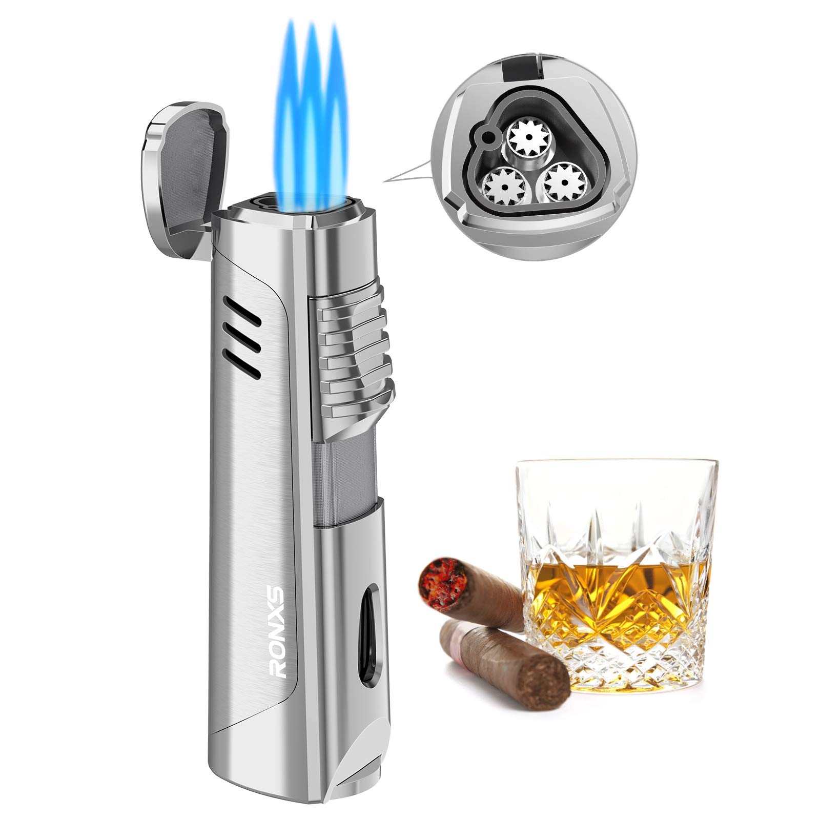 Buy RONXS Torch Lighter, Butane Lighter Refillable, Pocket Fire Lighter