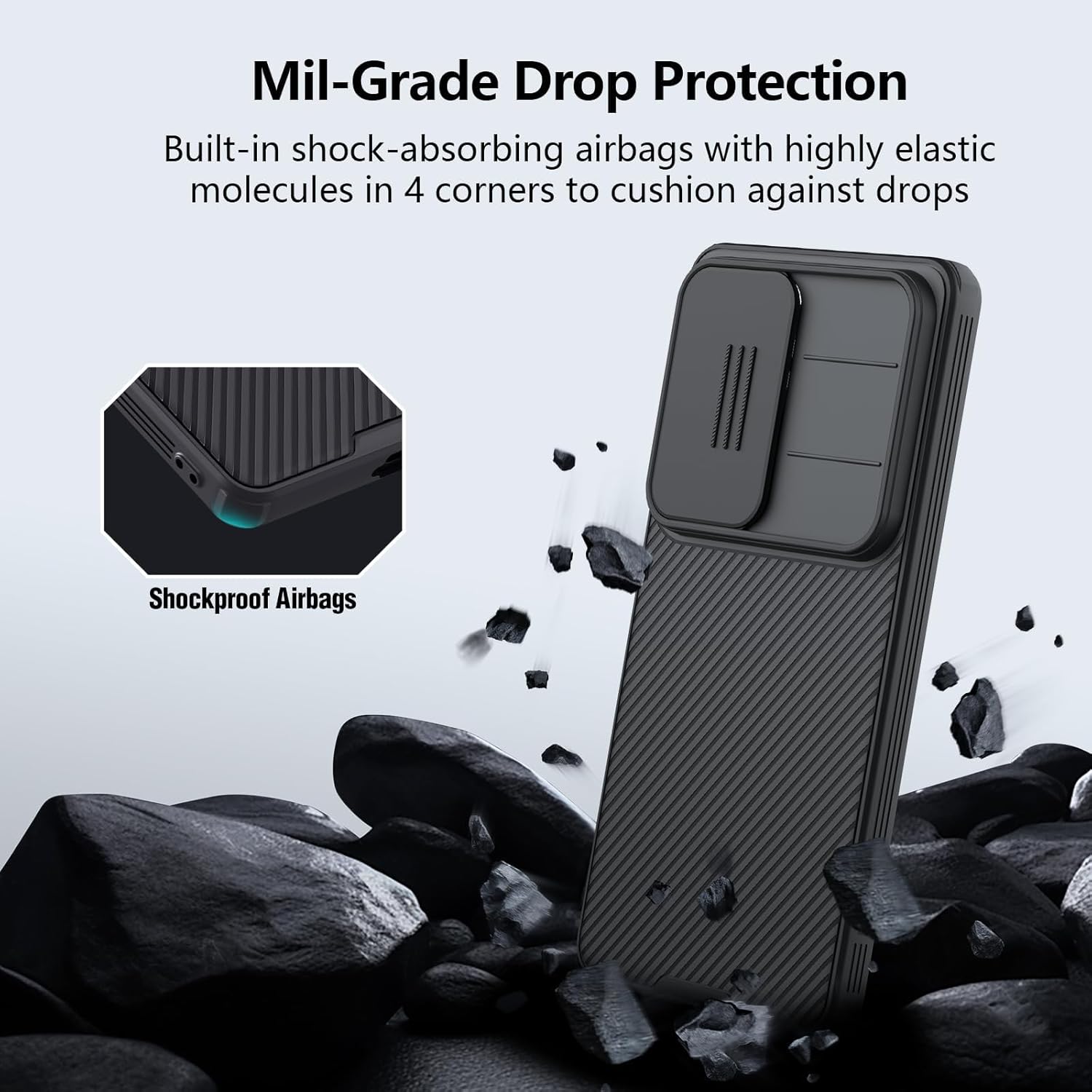 Nillkin CamShield Pro Case demonstrating drop protection