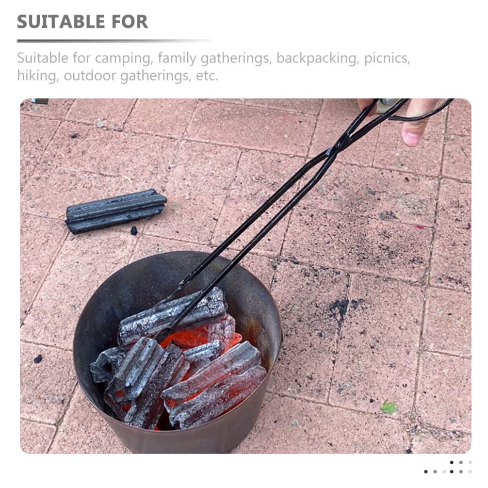 Kichvoe Pinza Per Carbone Allungata Pinza Per Legna Da Ardere Attrezzo Per Barbecue All Aperto e Uso Casalingo Resistente e Portatile