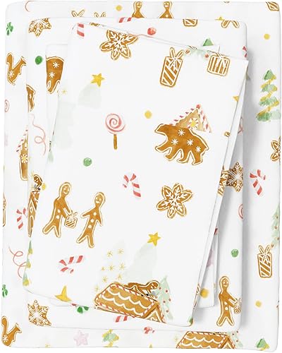 Great Bay Home - Juego de sábanas de franela navideña, 3 piezas, tamaño individual, para niñas, 100% algodón turco, doble cepillado, ultrasuaves,
