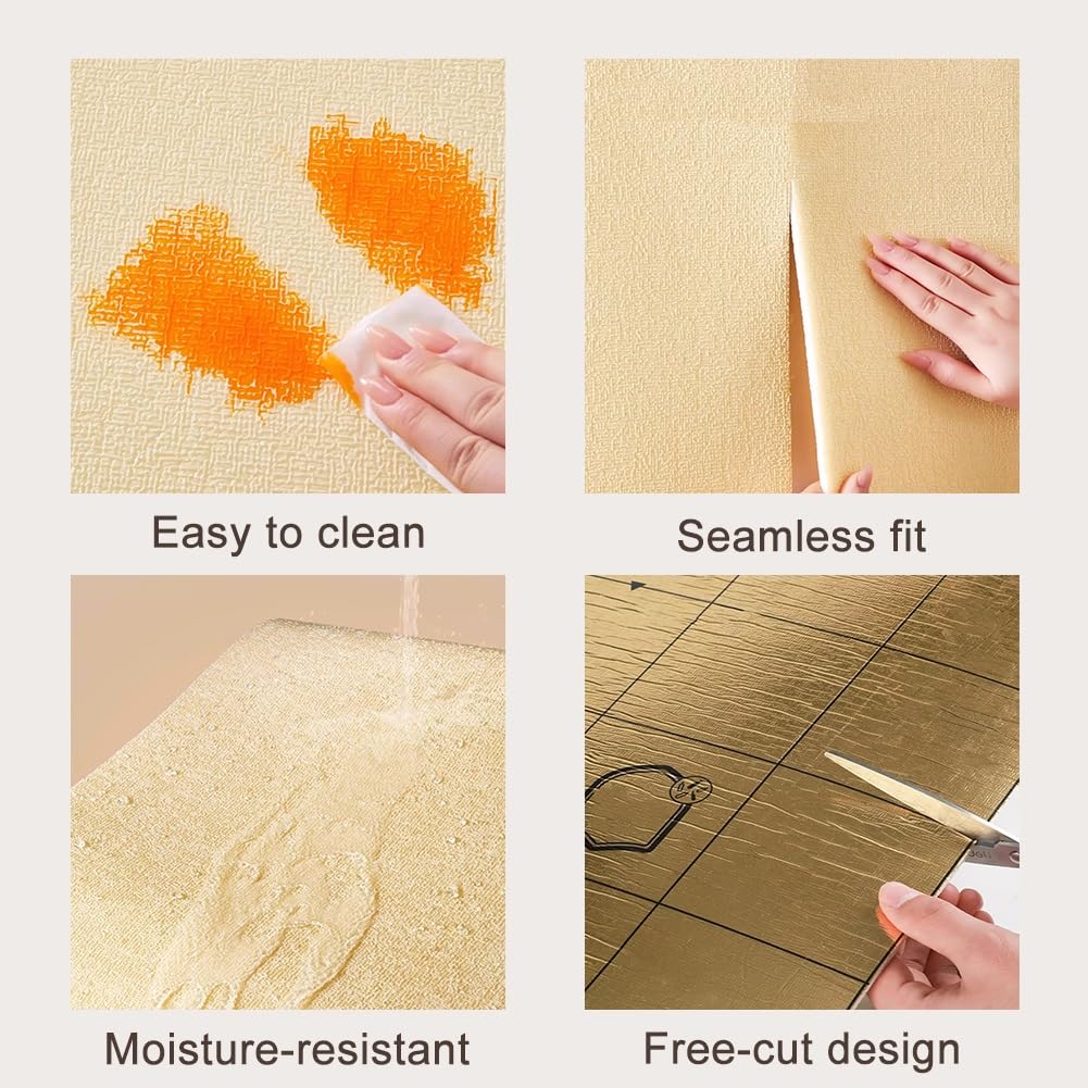 Panel de aislamiento térmico autoadhesivo de espuma IXPE | Aislamiento de pared multicolor 50 x (280-2000)cm: panel insonorizado para la oficina en casa (White,W 50 x 1000 cm)