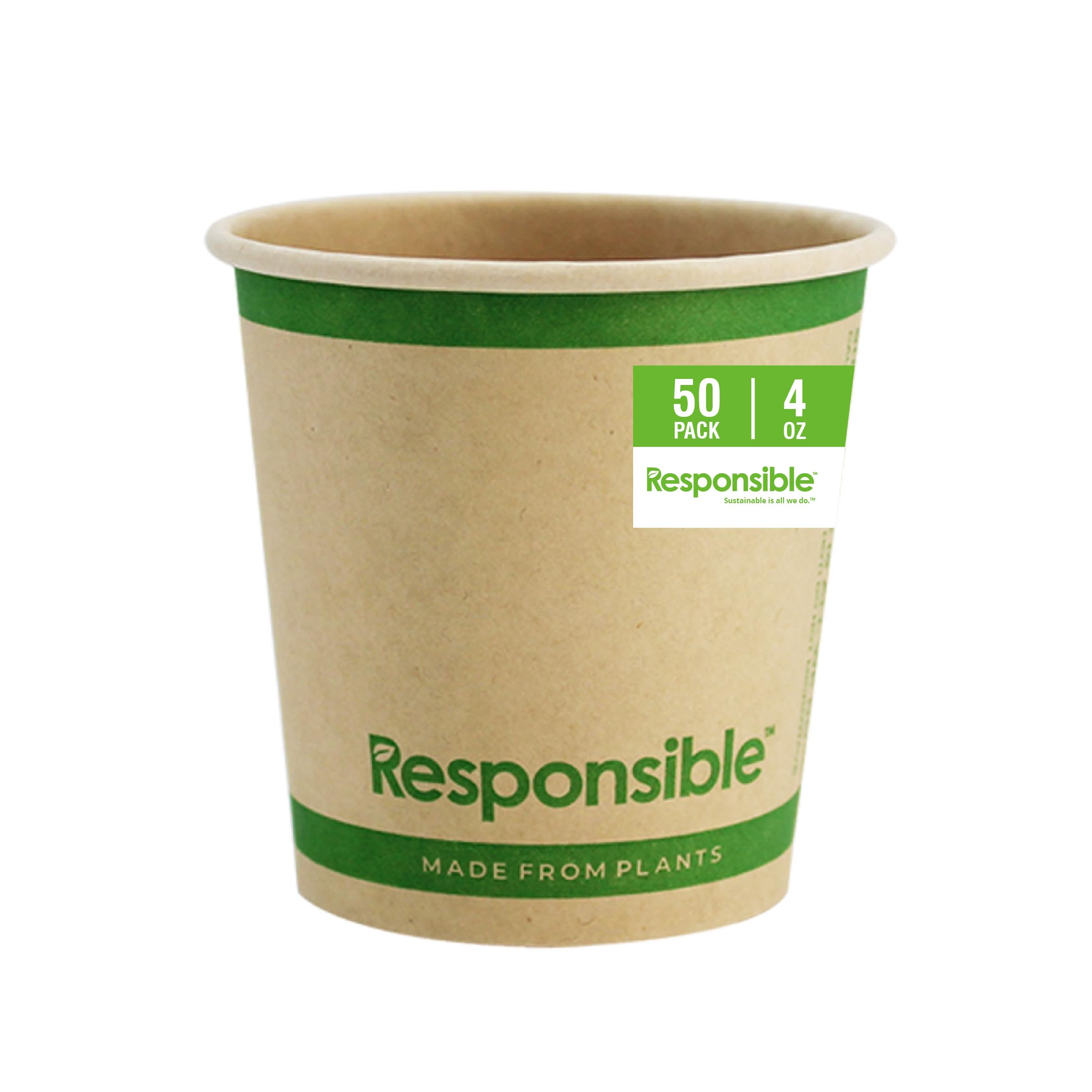 Responsible Products 4 oz (50 Count) / Natural Brown / Casual Cups
