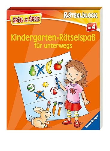 Kindergarten-Rätselspaß für unterwegs - Rätselbuch ab 4 Jahre, Reisespiele für Kinder (Spiel & Spaß - Rätselblock)