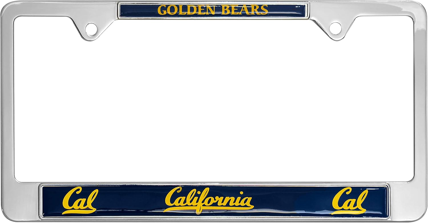 Officially Licensed Premium Shiny Chrome Metal License Plate Frame - Second Generation - Mascot Version (Cal)