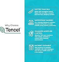 Vista 6 de PUREgrace Protector de colchón tamaño individual – Funda de colchón refrescante de fibra de eucalipto Tencel impermeable transpirable con correas