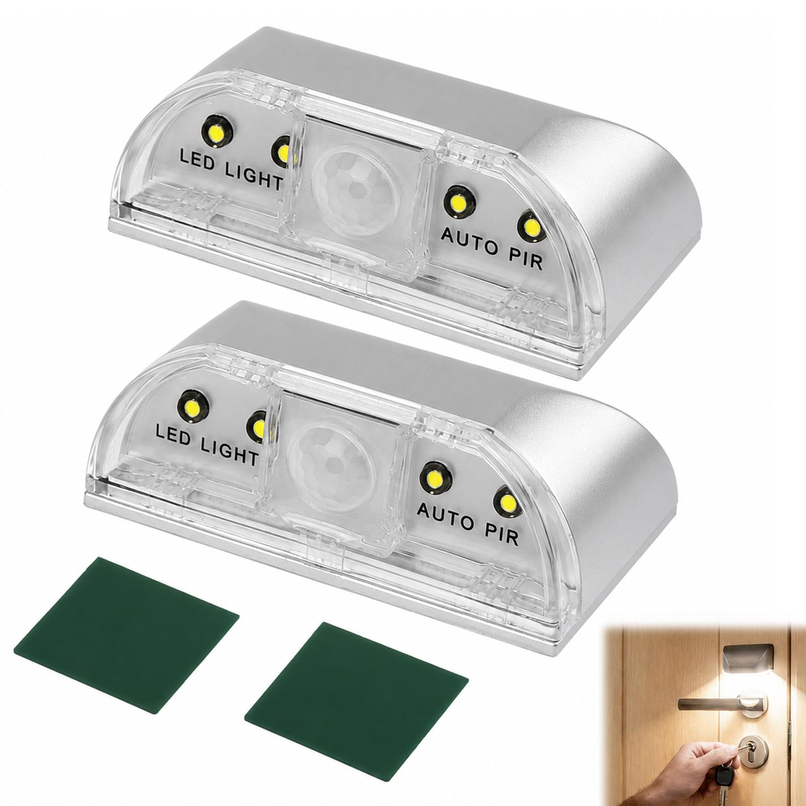 Jiyeo 2 Pack Keyhole Light for Front Door with Motion Sensor Detector