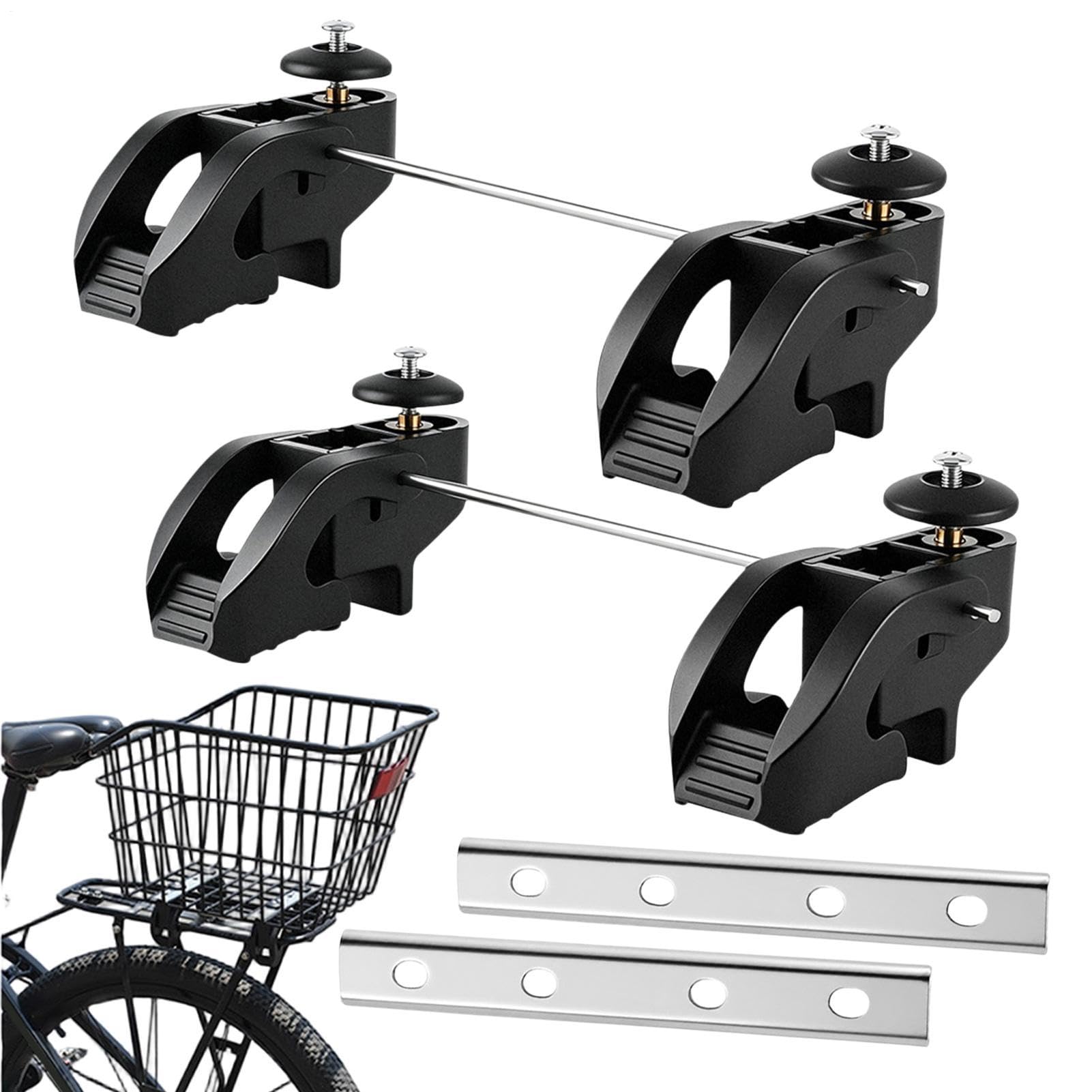 Fahrradkorb Heckhalterung 2 Stück verstellbar verdickt Universal Adapter | Mountainbike-Gepäckträger für Straße, Mountainbike, Stadt, Radfahren, Outdoor, Reisen, Gepäckträger