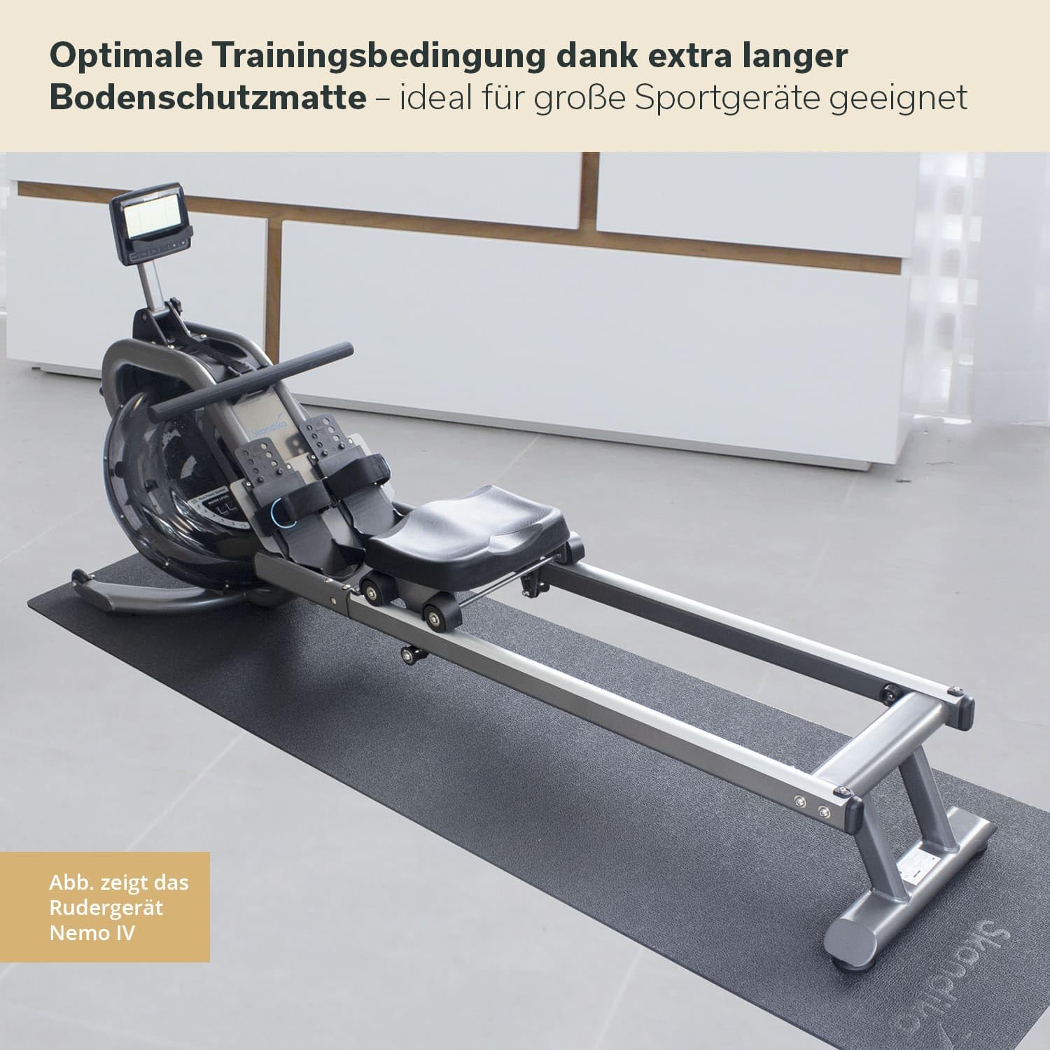 Skandika Bodenschutzmatte für Heimtrainer Rudergeräte und Vibrationsplatten | Made in Germany, Multifunktionsmatte, Sport und Fitness, geruchsneutral, rutschfest, stoßfest, wasserabweisend | 4 Größen